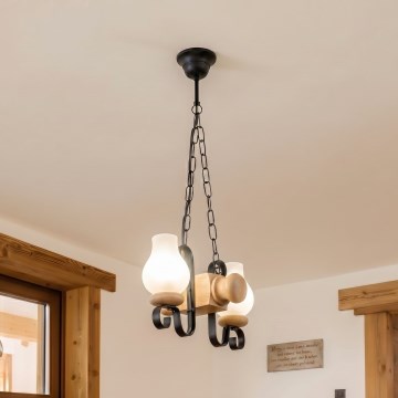 Brilagi - Ripplühter ketiga RUSTIC 2xE14/40W/230V tamm