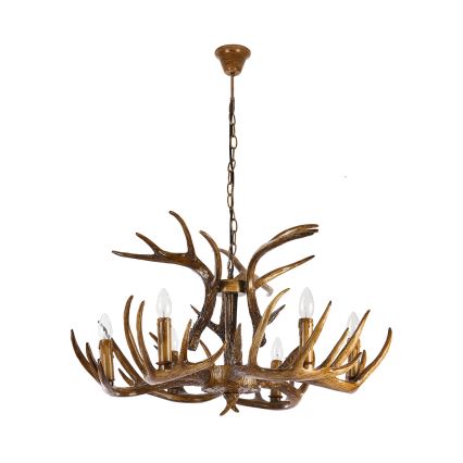 BRILAGI - ripplühter kettaga DEER 6xE14/10W/230V, läbimõõt 80 cm, sarvedega