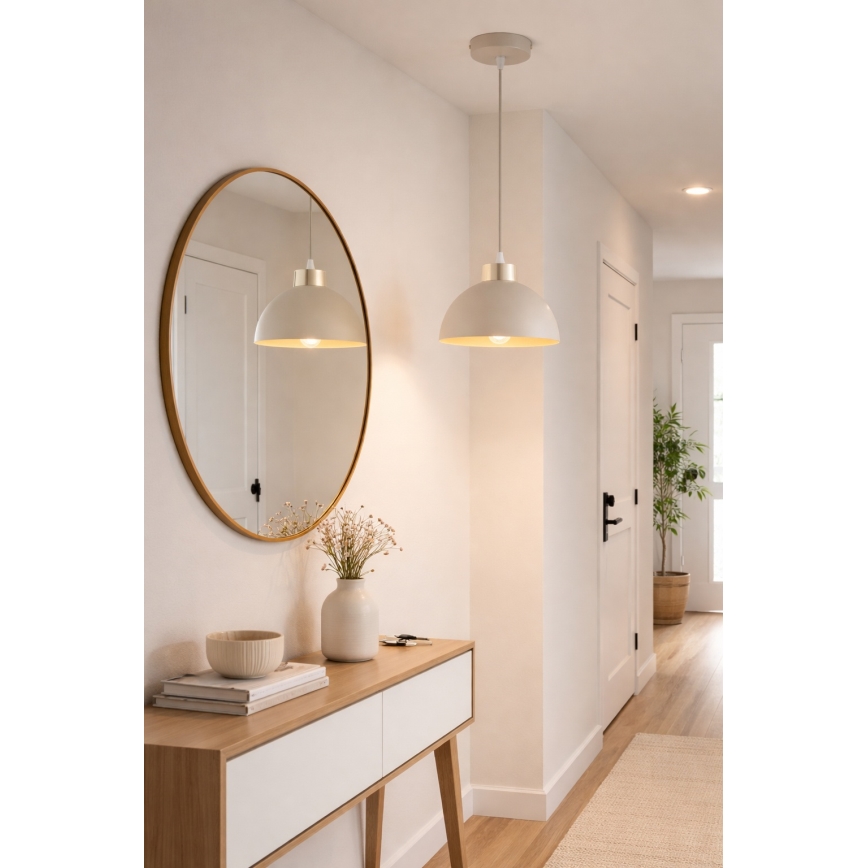 Brilagi - Ripplühter riputuskaabliga 1xE27/60W/230V, läbimõõt 18 cm, beež/kuldne