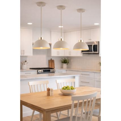 Brilagi - Ripplühter riputuskaabliga 1xE27/60W/230V, läbimõõt 18 cm, beež/kuldne