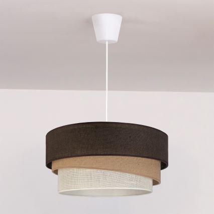 Brilagi - Ripplühter riputuskaabliga TRIO 1xE27/60W/230V, läbimõõt 40 cm, pruun/beez/valge