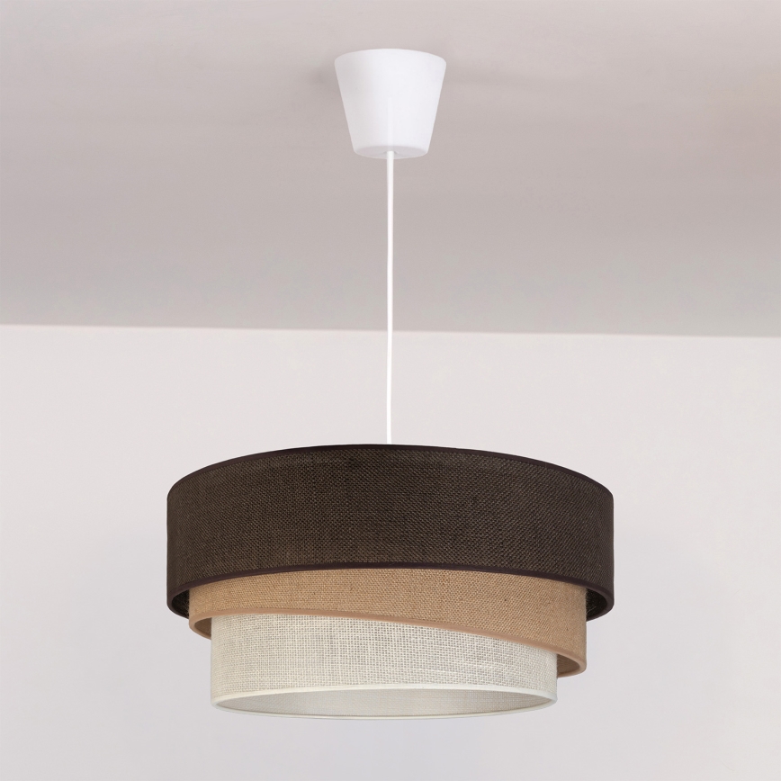 Brilagi - Ripplühter riputuskaabliga TRIO 1xE27/60W/230V, läbimõõt 40 cm, pruun/beez/valge