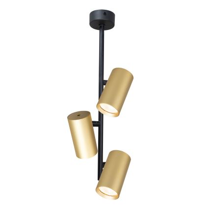 Brilagi - Ripplühter SELE VERTICAL 3xGU10/30W/230V must/kuldne