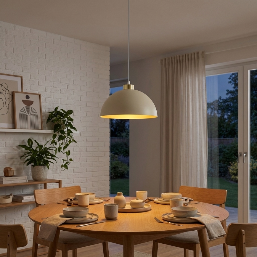 Brilagi - rippvalgusti juhtmega, 1xE27/60W/230V, läbimõõt 30 cm, beež/kuldne