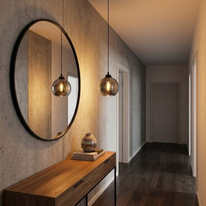 Brilagi - rippvalgusti juhtmega 1xE27/60W/230V must/suitsuhall