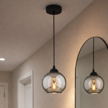 Brilagi - rippvalgusti juhtmega DIOR 1xE27/60W/230V must/suitsuhall