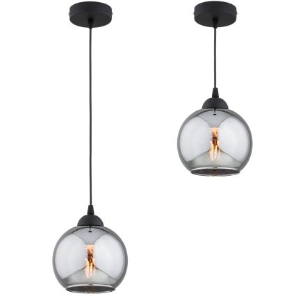 Brilagi - rippvalgusti juhtmega DIOR 1xE27/60W/230V must/suitsuhall
