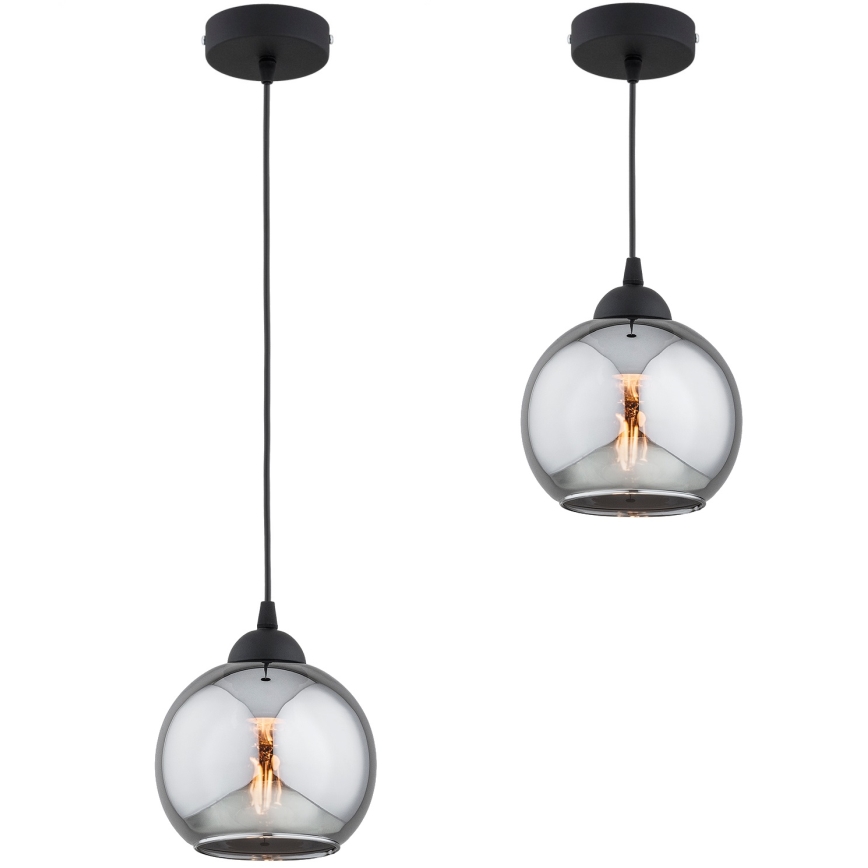 Brilagi - rippvalgusti juhtmega DIOR 1xE27/60W/230V must/suitsuhall
