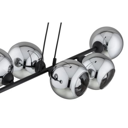 Brilagi - rippvalgusti juhtmega DIOR 6xE27/60W/230V must/suitsuhall