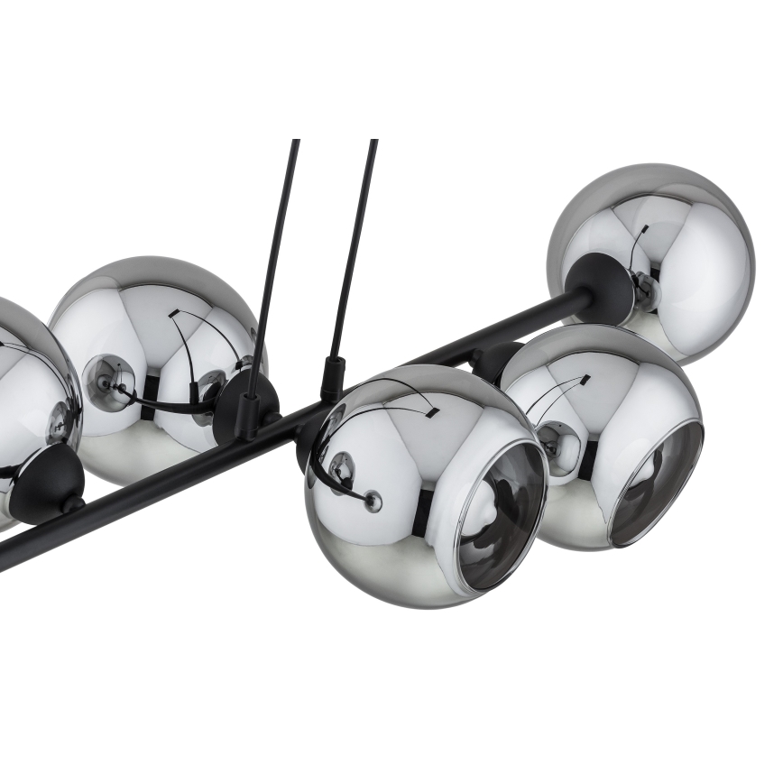 Brilagi - rippvalgusti juhtmega DIOR 6xE27/60W/230V must/suitsuhall