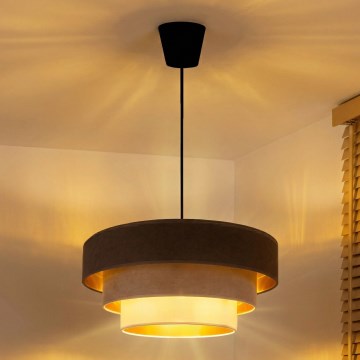 Brilagi - Rippvalgusti juhtmega LUNETA 1xE27/60W/230V läb. 40 cm pruun/beež/kreem