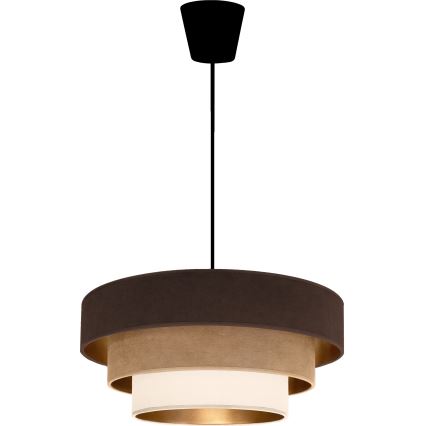 Brilagi - Rippvalgusti juhtmega LUNETA 1xE27/60W/230V läb. 40 cm pruun/beež/kreem