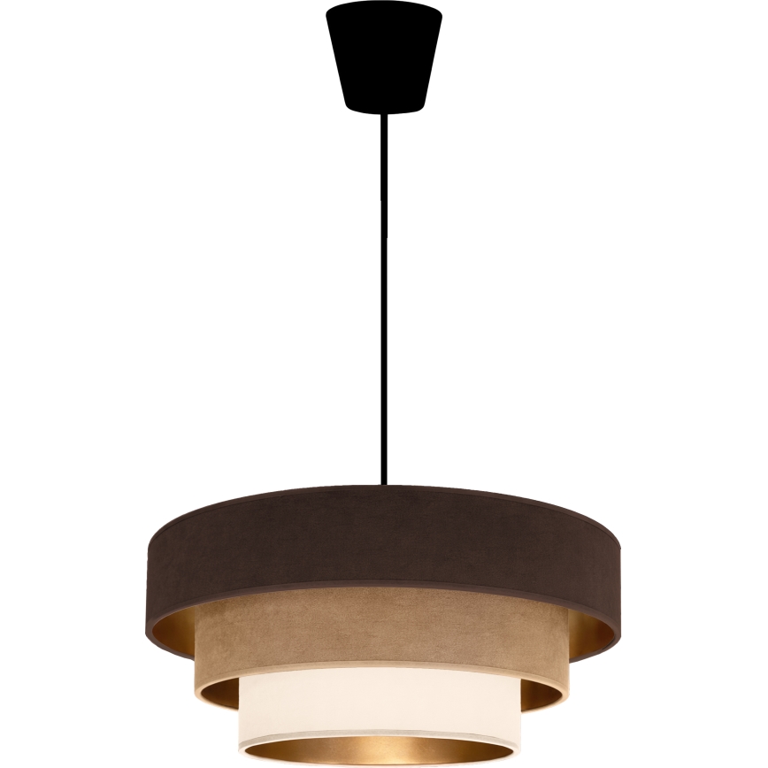 Brilagi - Rippvalgusti juhtmega LUNETA 1xE27/60W/230V läb. 40 cm pruun/beež/kreem