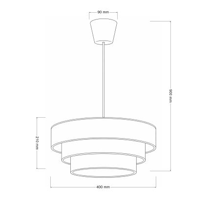 Brilagi - Rippvalgusti juhtmega LUNETA 1xE27/60W/230V läb. 40 cm pruun/beež/kreem