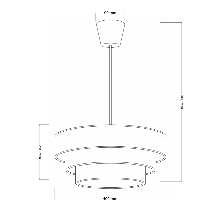 Brilagi - Rippvalgusti juhtmega LUNETA 1xE27/60W/230V läb. 40 cm pruun/beež/kreem