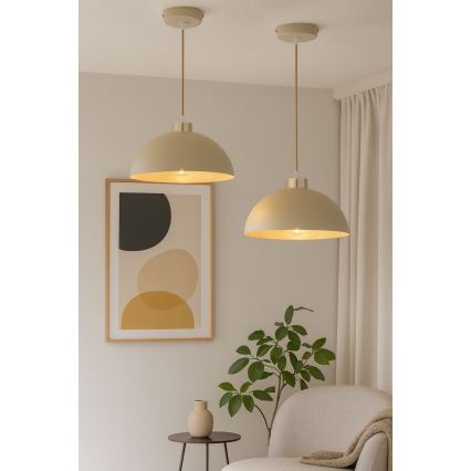 Brilagi - rippvalgusti juhtmega, MOON 1xE27/60W/230V, läbimõõt 30 cm, beež/kuldne