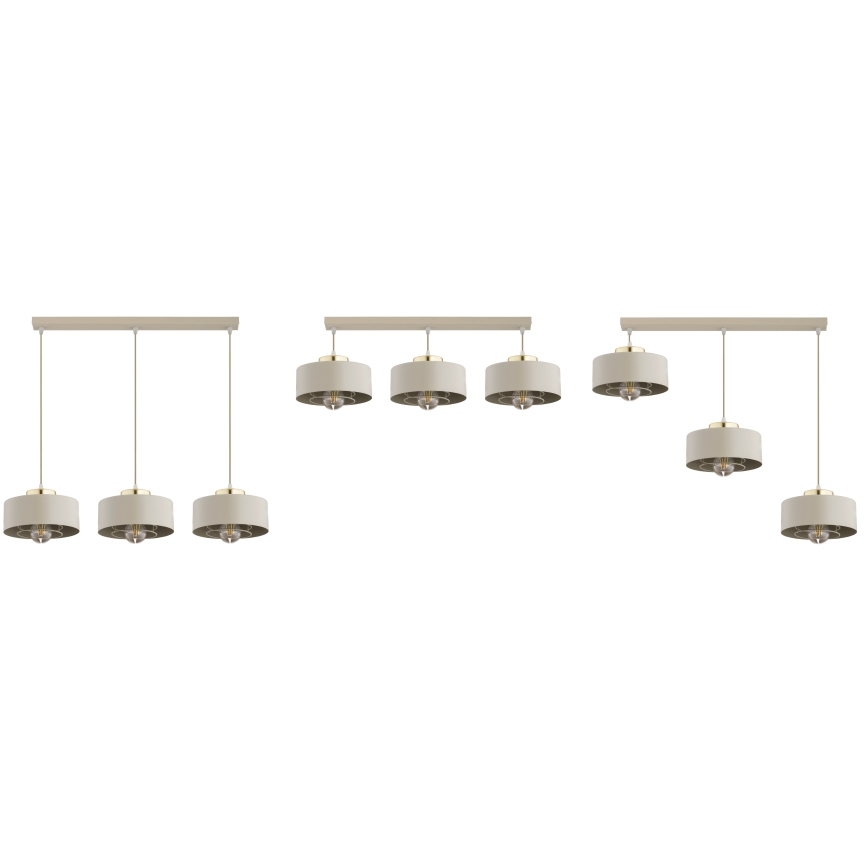 Brilagi - Rippvalgusti juhtmel 3xE27/60W/230V beež/kuldne