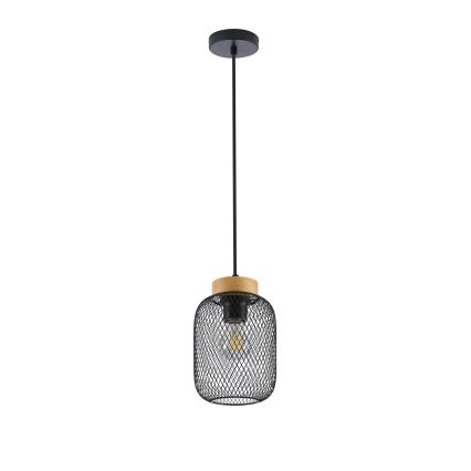 Brilagi - Rippvalgusti juhtmel BASKLITE 1xE27/15W/230V kummipuit/must