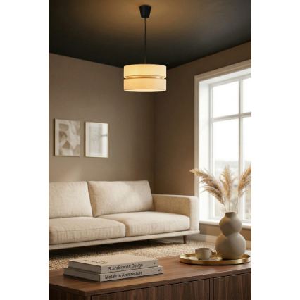 Brilagi - Rippvalgusti juhtmel DUO-DUO 1xE27/60W/230V läbimõõt 40 cm kreemjas/kuldne