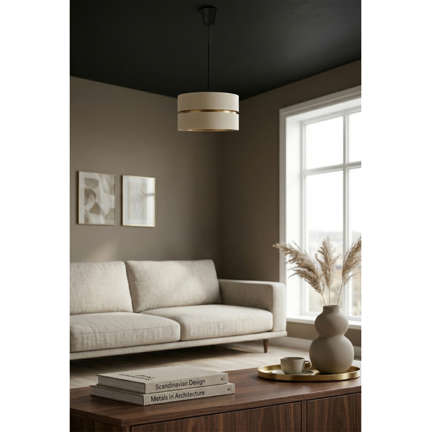 Brilagi - Rippvalgusti juhtmel DUO-DUO 1xE27/60W/230V läbimõõt 40 cm kreemjas/kuldne