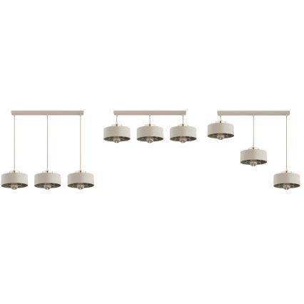 Brilagi - Rippvalgusti juhtmel SPRING 3xE27/60W/230V beež/kuldne
