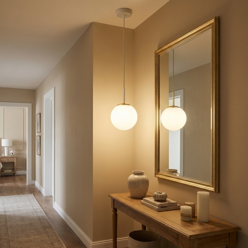 Brilagi - rippvalgusti kaabliga 1xE27/60W/230V beež/kuldne