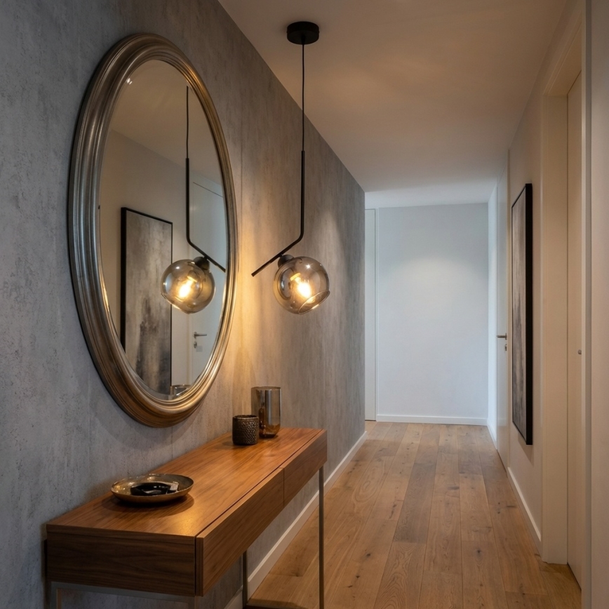 Brilagi - rippvalgusti kaabliga 1xE27/60W/230V must/suitsuhall