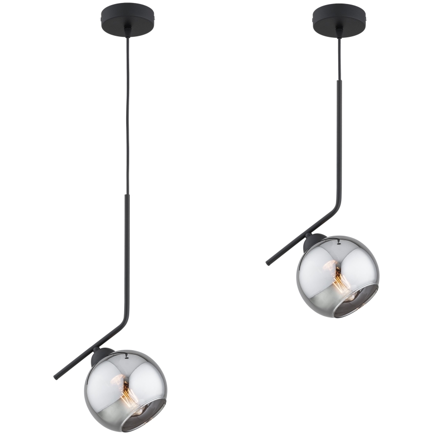 Brilagi - rippvalgusti kaabliga 1xE27/60W/230V must/suitsuhall