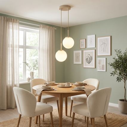 Brilagi - Rippvalgusti kaabliga 2xE27/60W/230V beež/kuldne