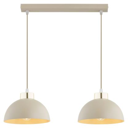 Brilagi - rippvalgusti kaabliga 2xE27/60W/230V beež/kuldne