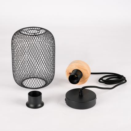 Brilagi - Rippvalgusti kaabliga BASKLITE 1xE27/15W/230V puit/must