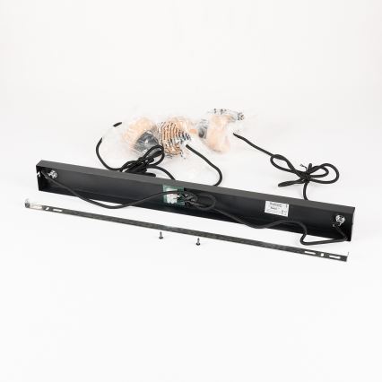Brilagi - Rippvalgusti kaabliga BASKLITE 3xE27/15W/230V kautšukipuu/must