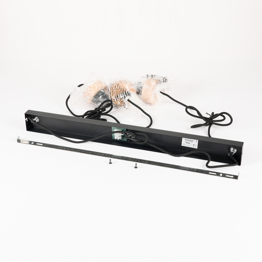 Brilagi - Rippvalgusti kaabliga BASKLITE 3xE27/15W/230V puit/must