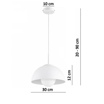 BRILAGI - rippvalgusti kaabliga COSMO 1xE27/60W/230V Ø 30 cm valge