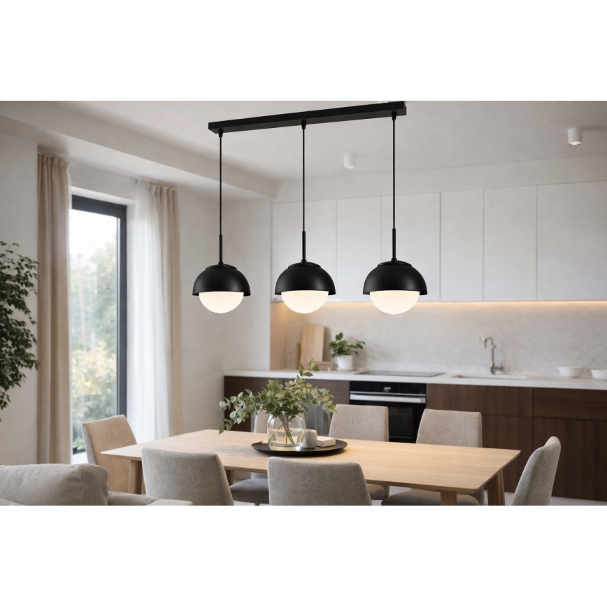 BRILAGI - Rippvalgusti kaabliga COSMO 3xE27/60W/230V must