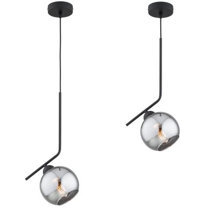 Brilagi - rippvalgusti kaabliga DIOR 1xE27/60W/230V must/suitsuhall