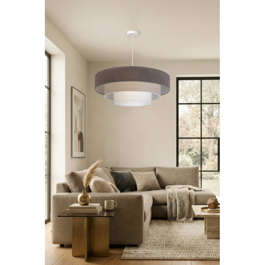 Brilagi - Rippvalgusti kaabliga LUNETA 3xE27/60W/230V läbimõõt 80 cm hall/kreem/valge
