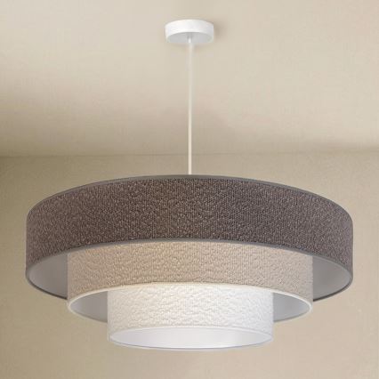 Brilagi - Rippvalgusti kaabliga LUNETA 3xE27/60W/230V läbimõõt 80 cm hall/kreem/valge
