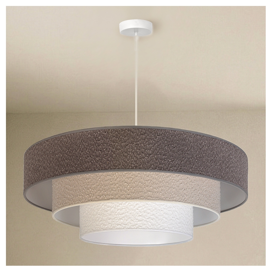 Brilagi - Rippvalgusti kaabliga LUNETA 3xE27/60W/230V läbimõõt 80 cm hall/kreem/valge