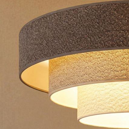 Brilagi - Rippvalgusti kaabliga LUNETA 3xE27/60W/230V läbimõõt 80 cm hall/kreem/valge
