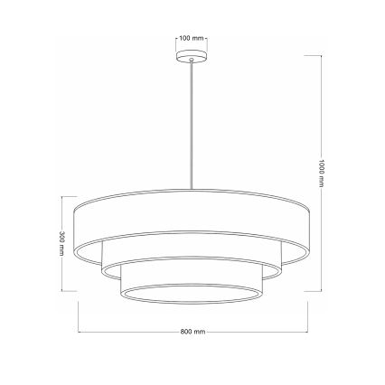 Brilagi - Rippvalgusti kaabliga LUNETA 3xE27/60W/230V läbimõõt 80 cm hall/kreem/valge