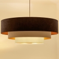 Brilagi - Rippvalgusti kaabliga LUNETA 3xE27/60W/230V läbimõõt 80 cm pruun/beež/kreem