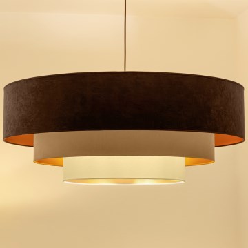 Brilagi - Rippvalgusti kaabliga LUNETA 3xE27/60W/230V läbimõõt 80 cm pruun/beež/kreem