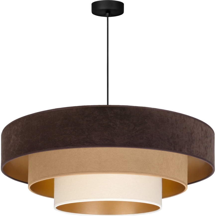 Brilagi - Rippvalgusti kaabliga LUNETA 3xE27/60W/230V läbimõõt 80 cm pruun/beež/kreem