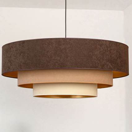 Brilagi - Rippvalgusti kaabliga LUNETA 3xE27/60W/230V läbimõõt 80 cm pruun/beež/kreem