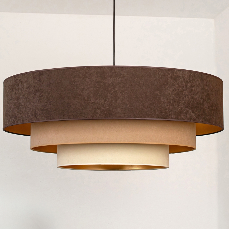 Brilagi - Rippvalgusti kaabliga LUNETA 3xE27/60W/230V läbimõõt 80 cm pruun/beež/kreem