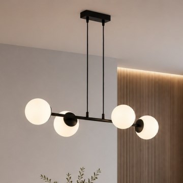 Brilagi - Rippvalgusti kaabliga MILO 4xE27/60W/230V must