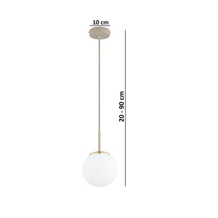 Brilagi - rippvalgusti kaabliga MILO ECRU 1xE27/60W/230V beež/kuldne