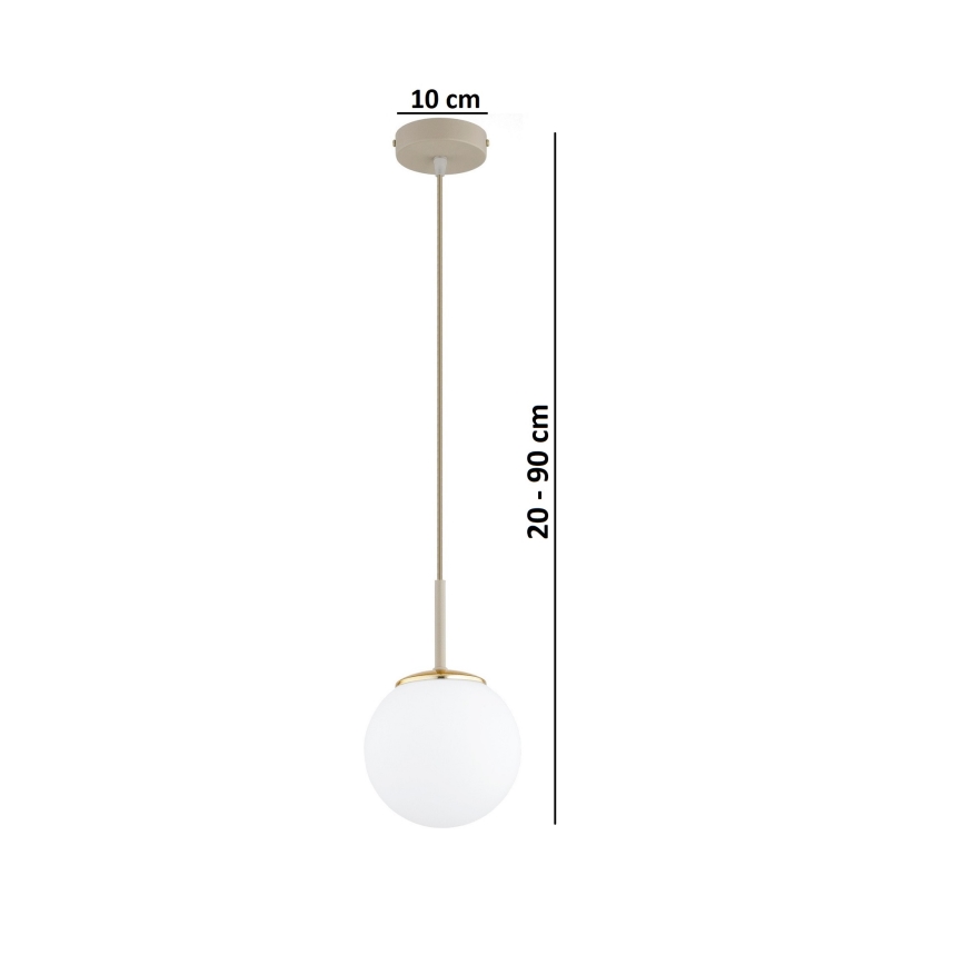 Brilagi - rippvalgusti kaabliga MILO ECRU 1xE27/60W/230V beež/kuldne