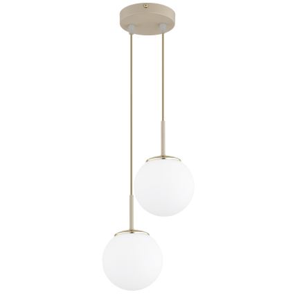 Brilagi - Rippvalgusti kaabliga MILO ECRU 2xE27/60W/230V beež/kuldne